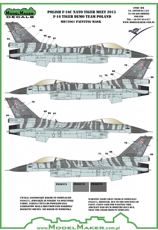 Model Maker Decals 1/72  F-16C ZEUS GREEK DEMO TEAM 2015 Decals Book & Masks!