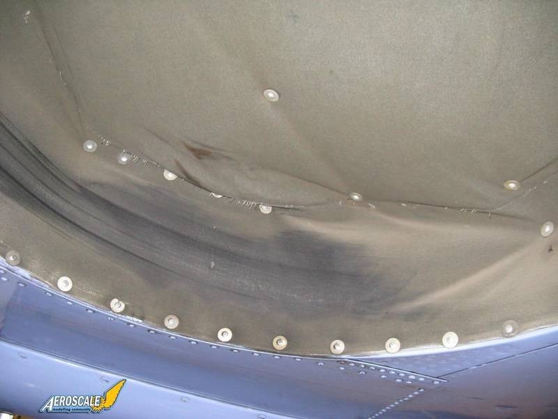 P-40E main gear well canvas covering