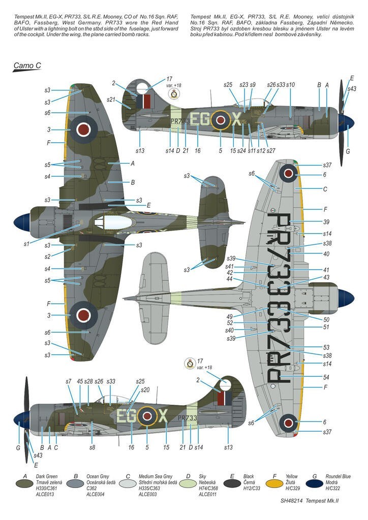 Tempest Mk.II, EG-X, PR733, S/L R.E. Mooney, CO of No.16 Sqn. RAF, BAFO, Fassberg, West Germany