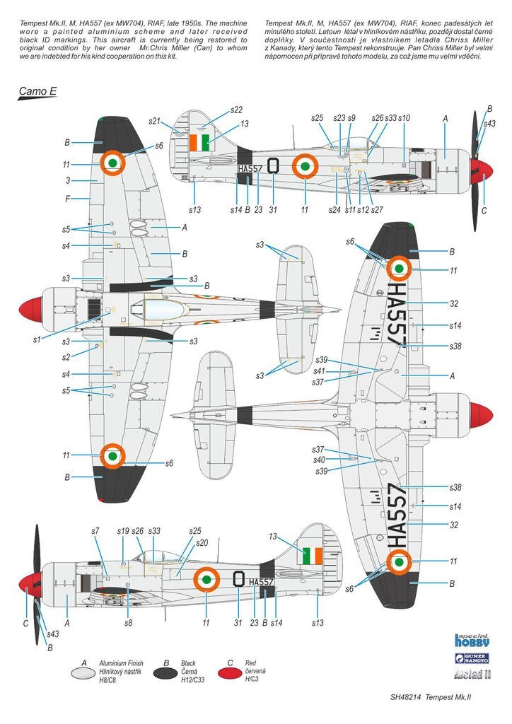 Tempest Mk.II, M, HA557 (ex MW704), RIAF, late 1950s