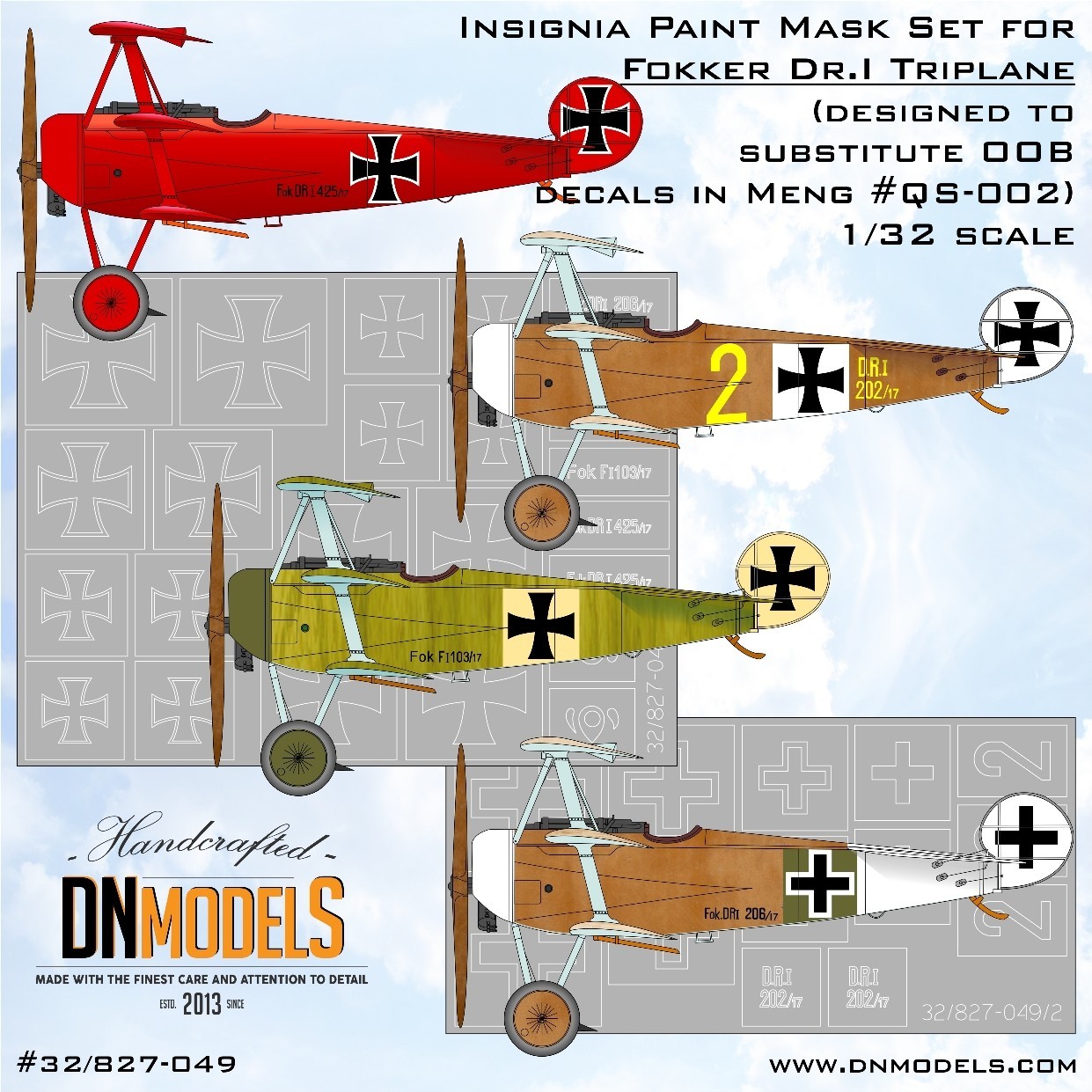 Meng Model 1/32 QS002 Fokker Dr.I Triplane