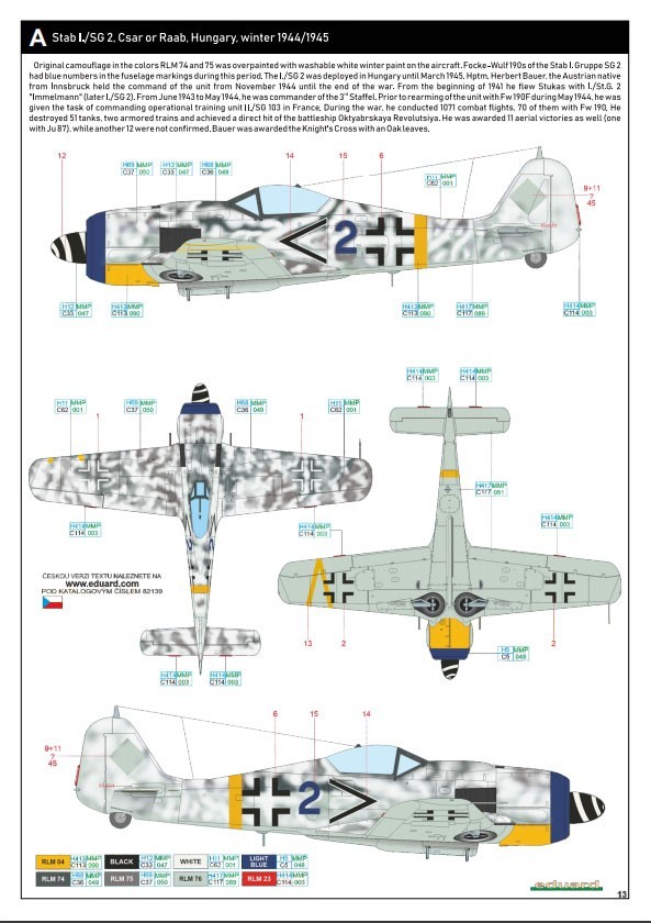 A. "Blue 2", Stab 1./SG 2, Csar or Raab, Hungary, winter 1944/1945