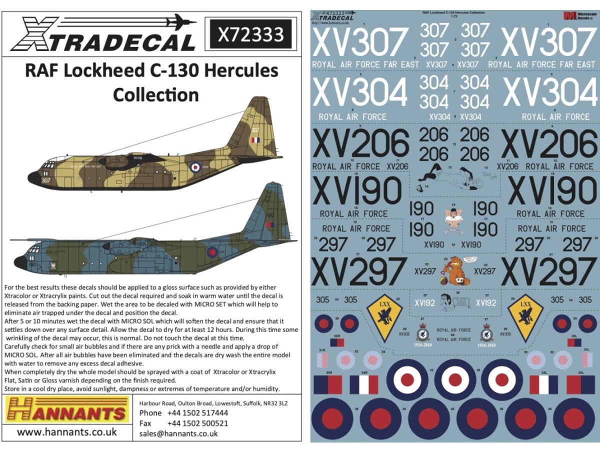 Xtra Decals 1/72 LOCKHEED C-130 HERCULES Foreign Users 