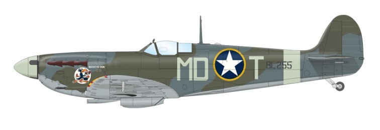 E. Spitfire Mk.Vb, BL255, Lt. Dominic S. Gentile, 336th FS, 4th FG, 8th AF, Debden, Essex, United Kingdom, August 1942