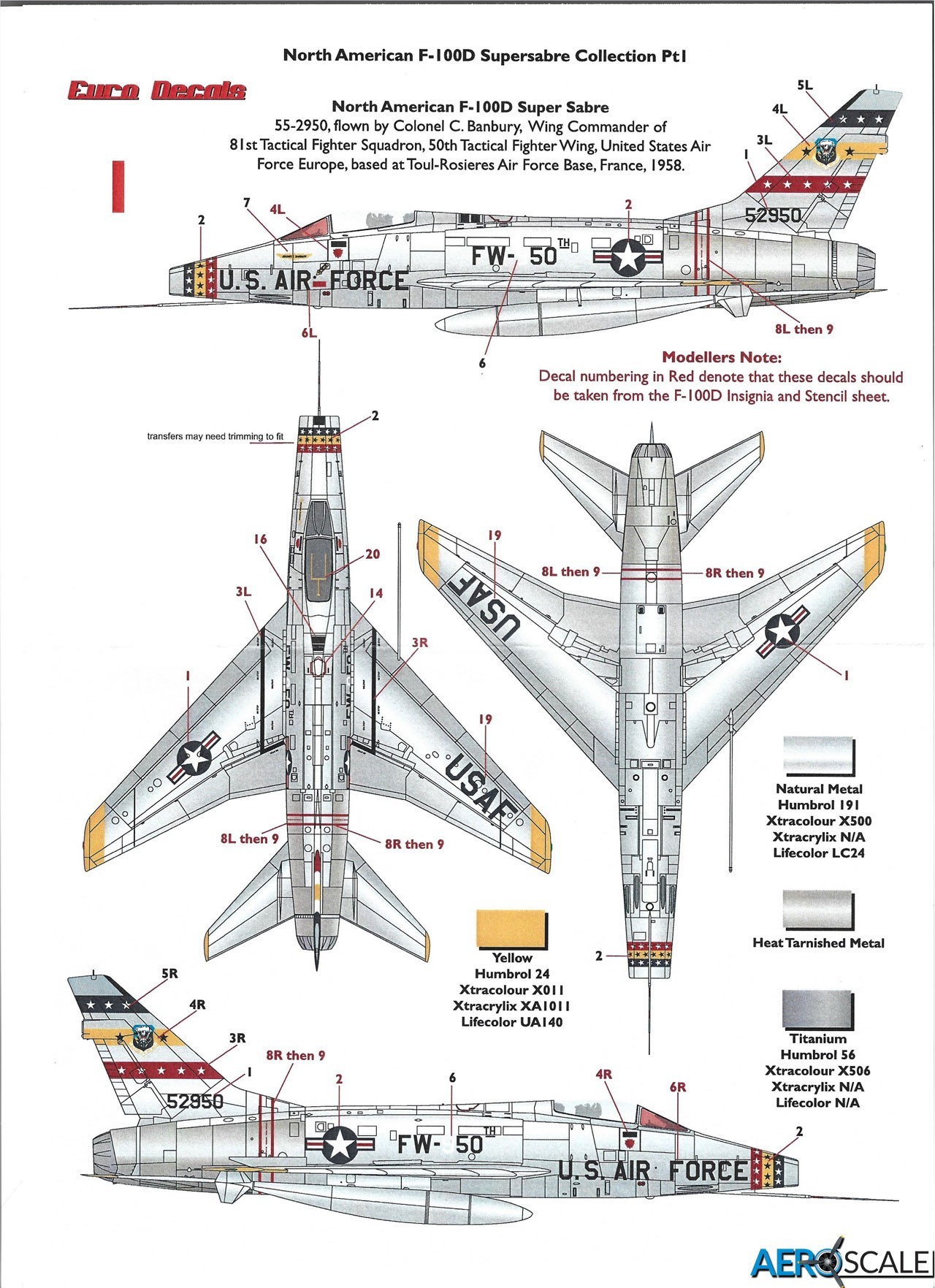 1. s/n 55-2950, 81st TFS, 50th TFW, Toul-Rosières AB, France, 1958