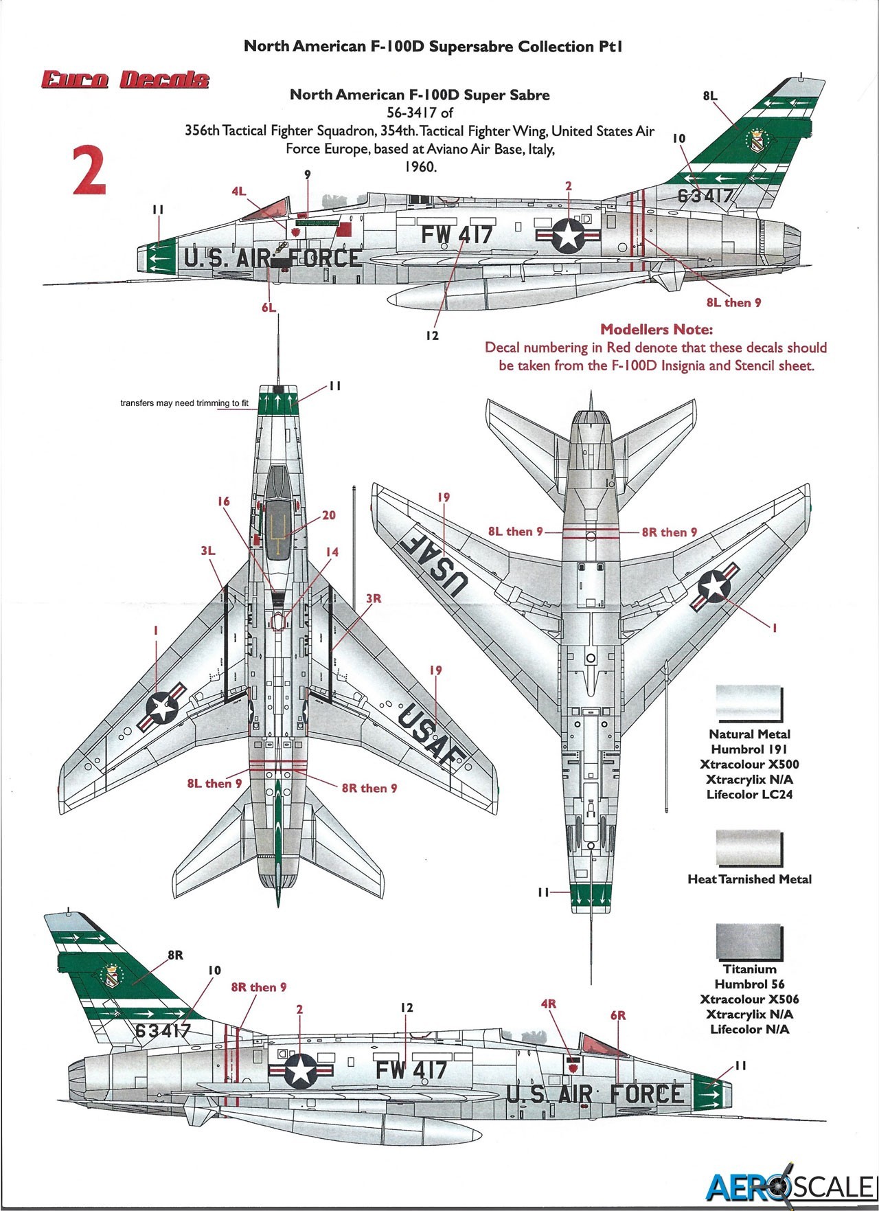 2. s/n 56-3417, 356th TFS, 34th TFW, Aviano AB, Italy, 1960