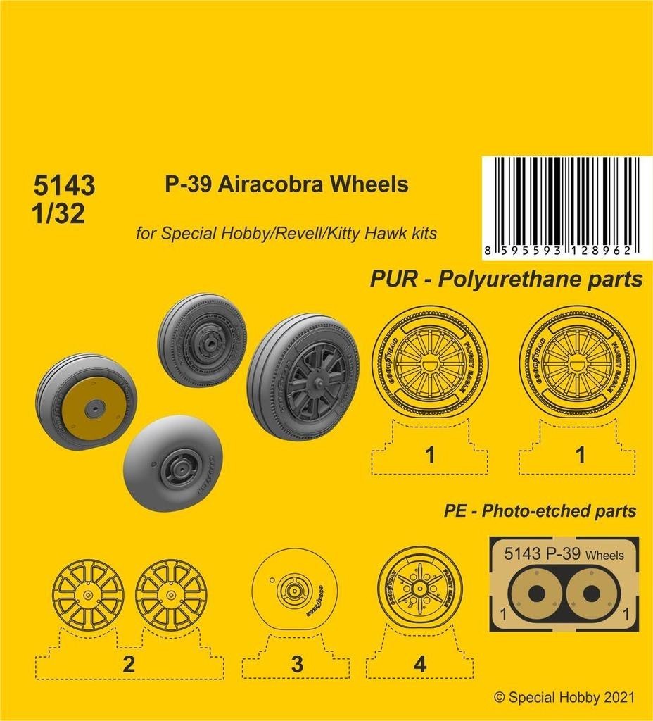 P-39 Airacobra Wheels (Special Hobby/Revell/Kitty Hawk kits)