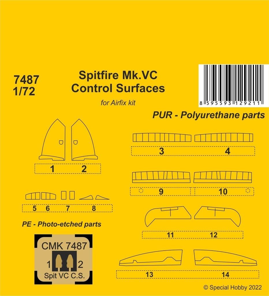 Spitfire Mk. Vc Control Surfaces