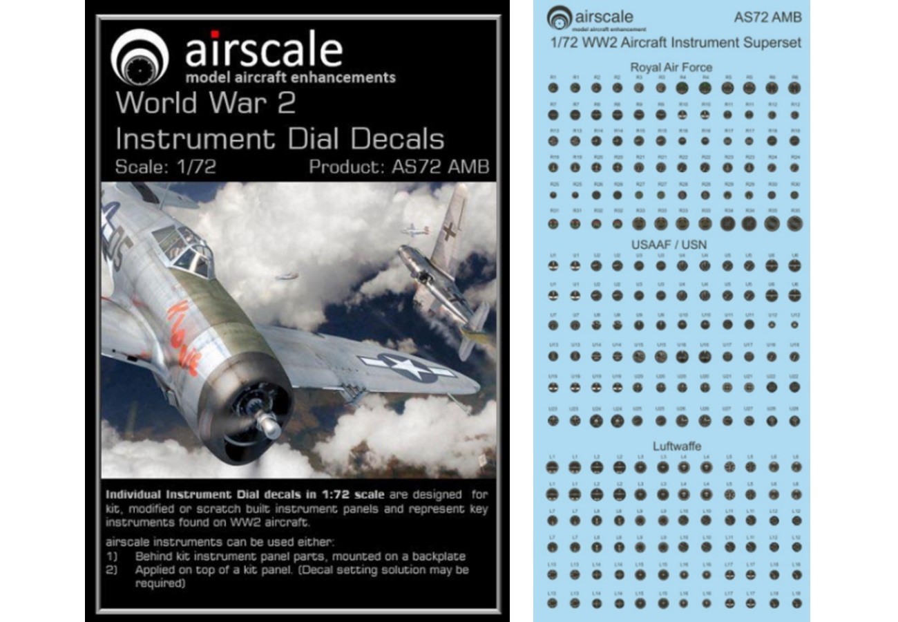 ARMY AIR FORCE USAAF World War II INSTRUMENT DIALS Airscale Decals 1/32 U.S 