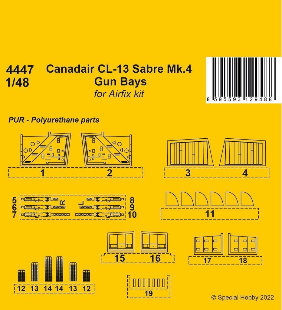 Canadair CL-13 Sabre Mk.4 Gun Bays for Airfix kit