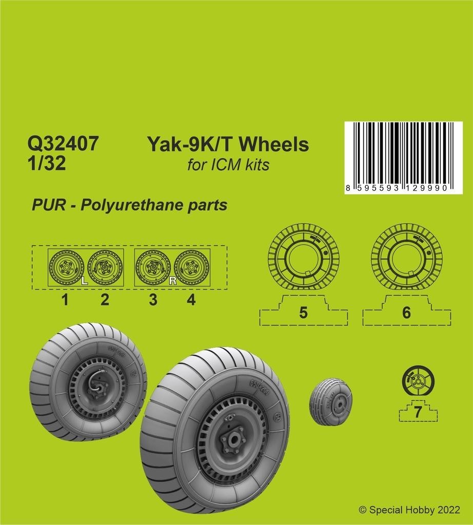 Yak-9T Wheels 1/32