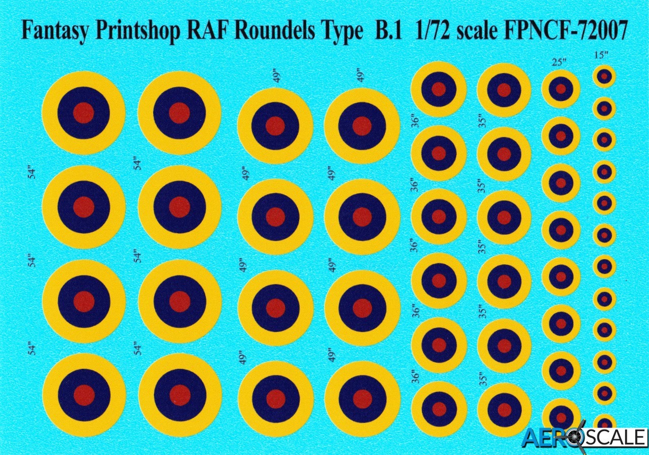 FPNCF-##007 RAF TYPE B.1 ROUNDEL - 54", 49", 36", 35", 25" & 15"