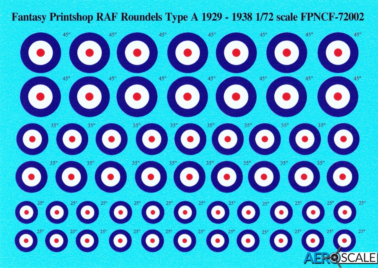 FPNCF-##002 RAF TYPE A ROUNDEL 1929 – 1938 - 45", 35" & 25"
