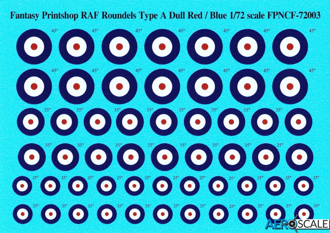 FPNCF-##003 RAF TYPE A ROUNDEL DULL RED/BLUE - 45", 35" & 25"