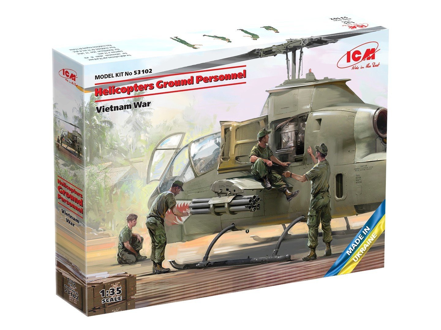 53102 - Helicopters Ground Personnel , Vietnam War - 1:35