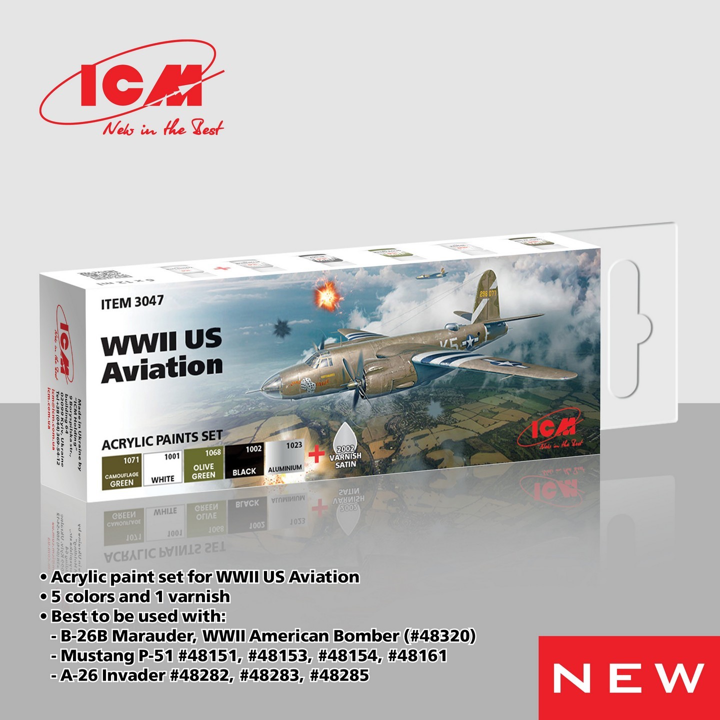 Acrylic paints set for WWII US Aviation