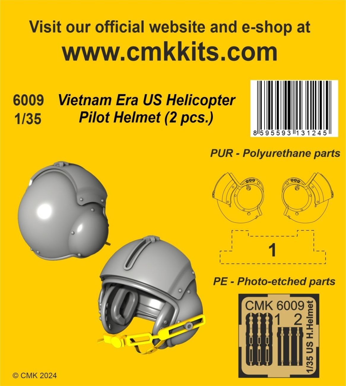Vietnam Era US Helicopter Pilot Helmet (2 pcs.) 1:35