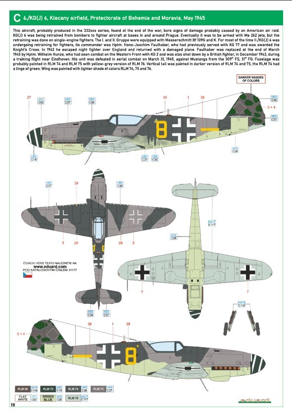 C: Bf 109K-4, 6./KG(J) 6, Klecany airfield, Protectorate of Bohemia and Moravia, May 1945