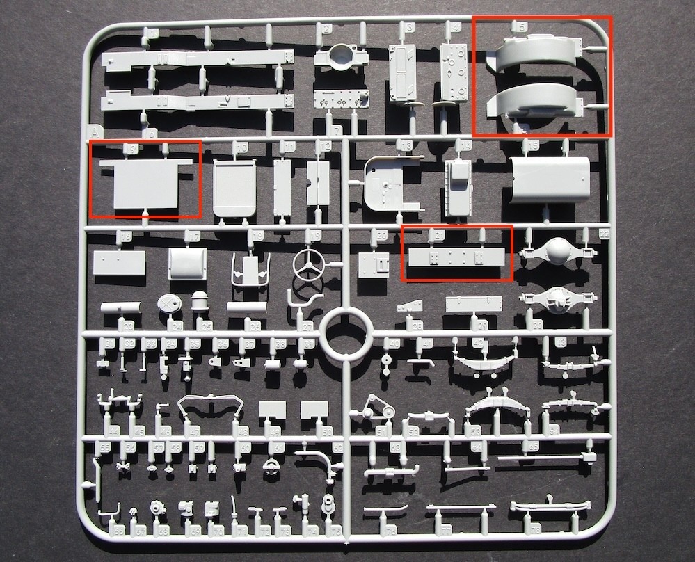 Sprue A. Parts: A5, A8, A9, and A21 will be extras for the spares box.