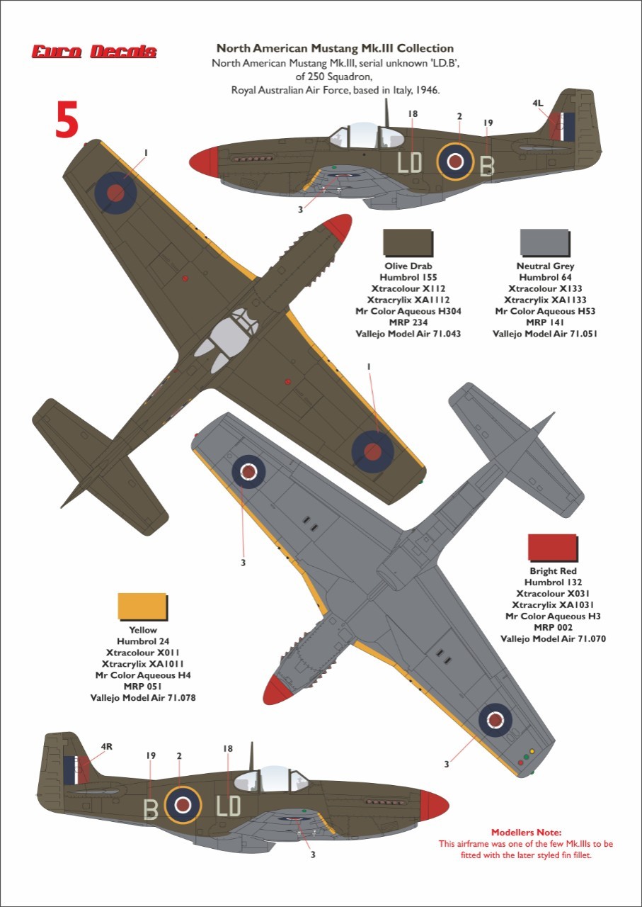 5. Mustang Mk.III, "LD-B", 250 Sqn., RAAF, Italy, 1946