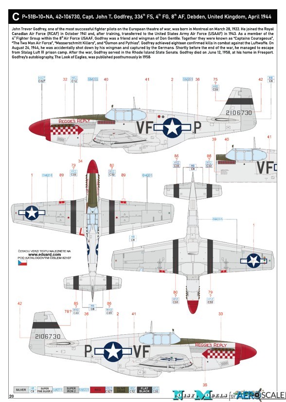 C. P-51B-10-NA, s/n 42-106730, VF*P, “Reggie's Reply”, 336th FS, 4th FG, 8th AF, UK, April 1944