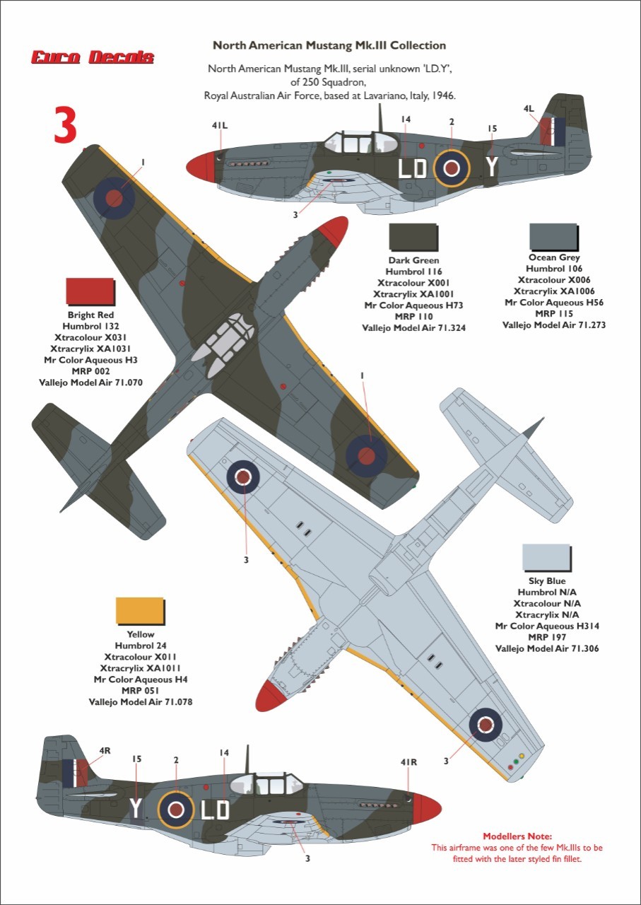 3. Mustang Mk.III, "LD-Y", 250 Sqn., RAAF, Italy, 1946