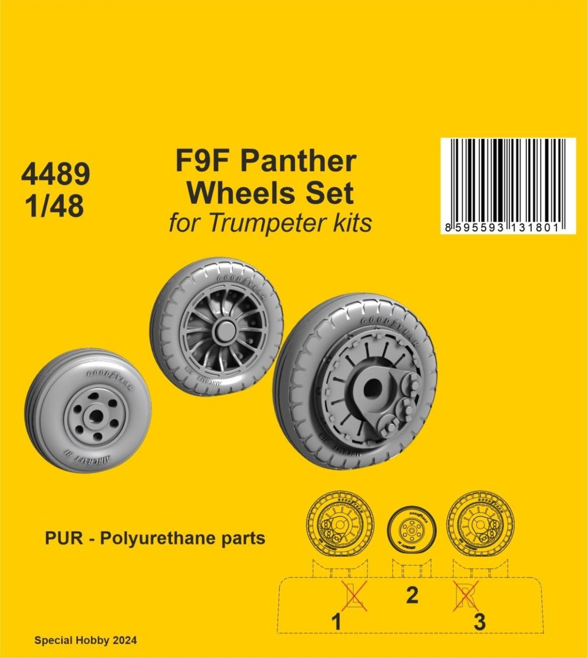 F9F Panther Wheels Set 1/48 / for Trumpeter kits