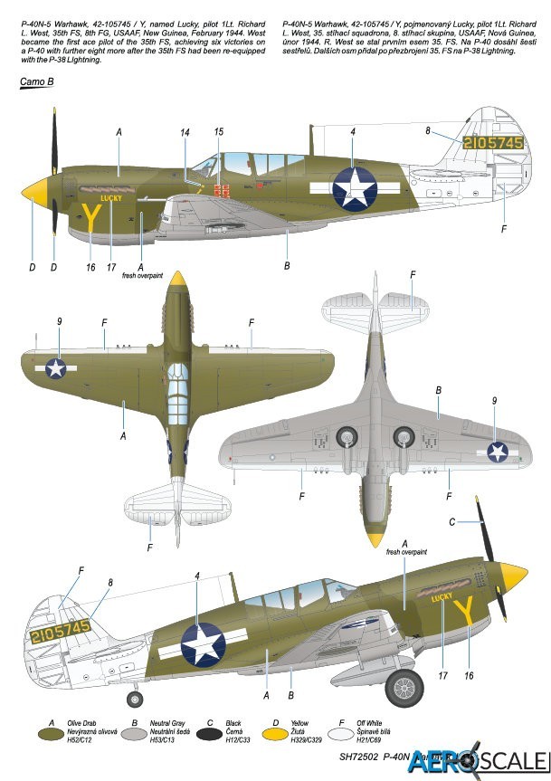 B. P-40N-5 Warhawk, s/n 42-105745, "Lucky".