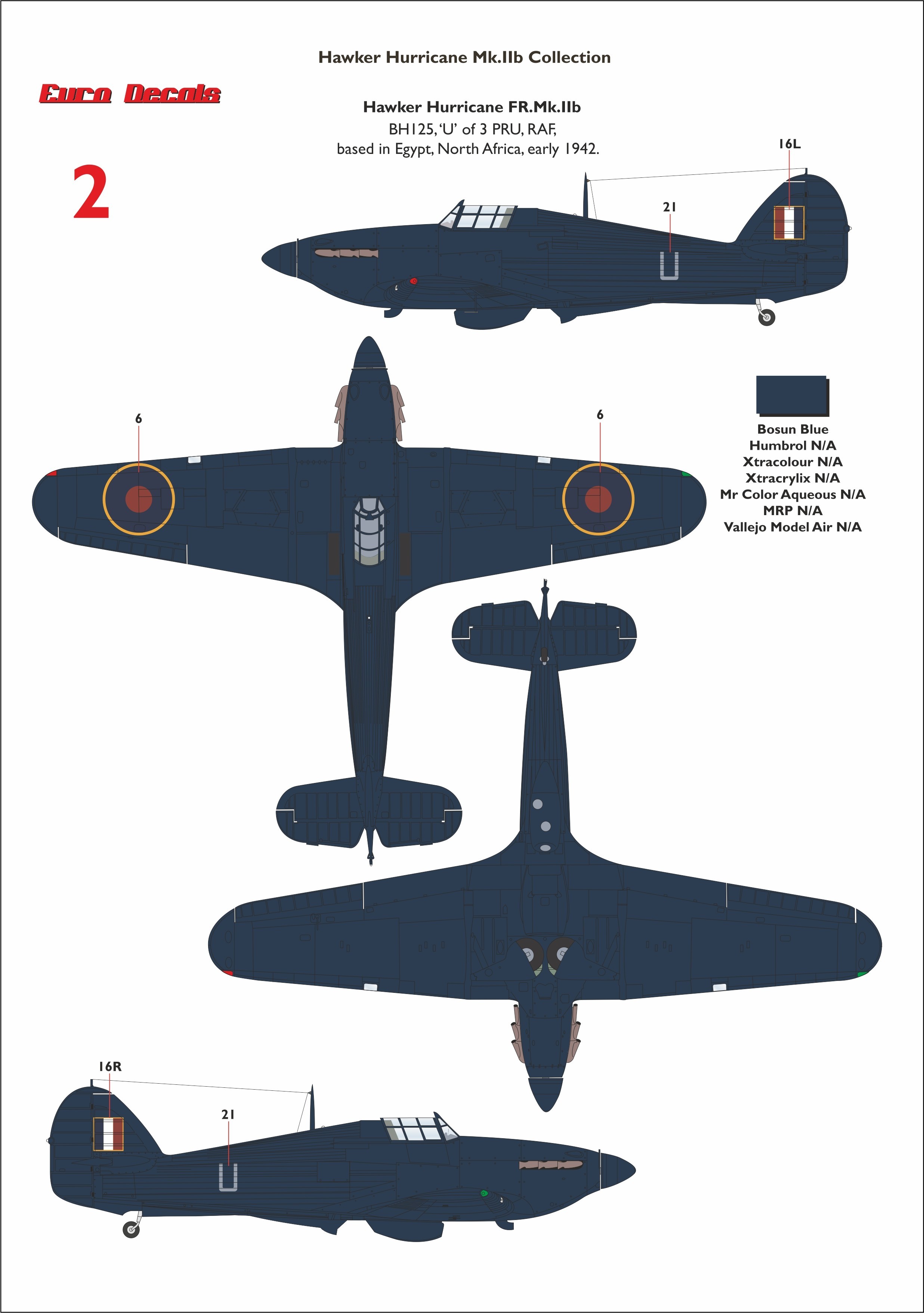 2: Hurricane Mk.IIB, s/n BH125, "U", 3 PRU, RAF, 1942