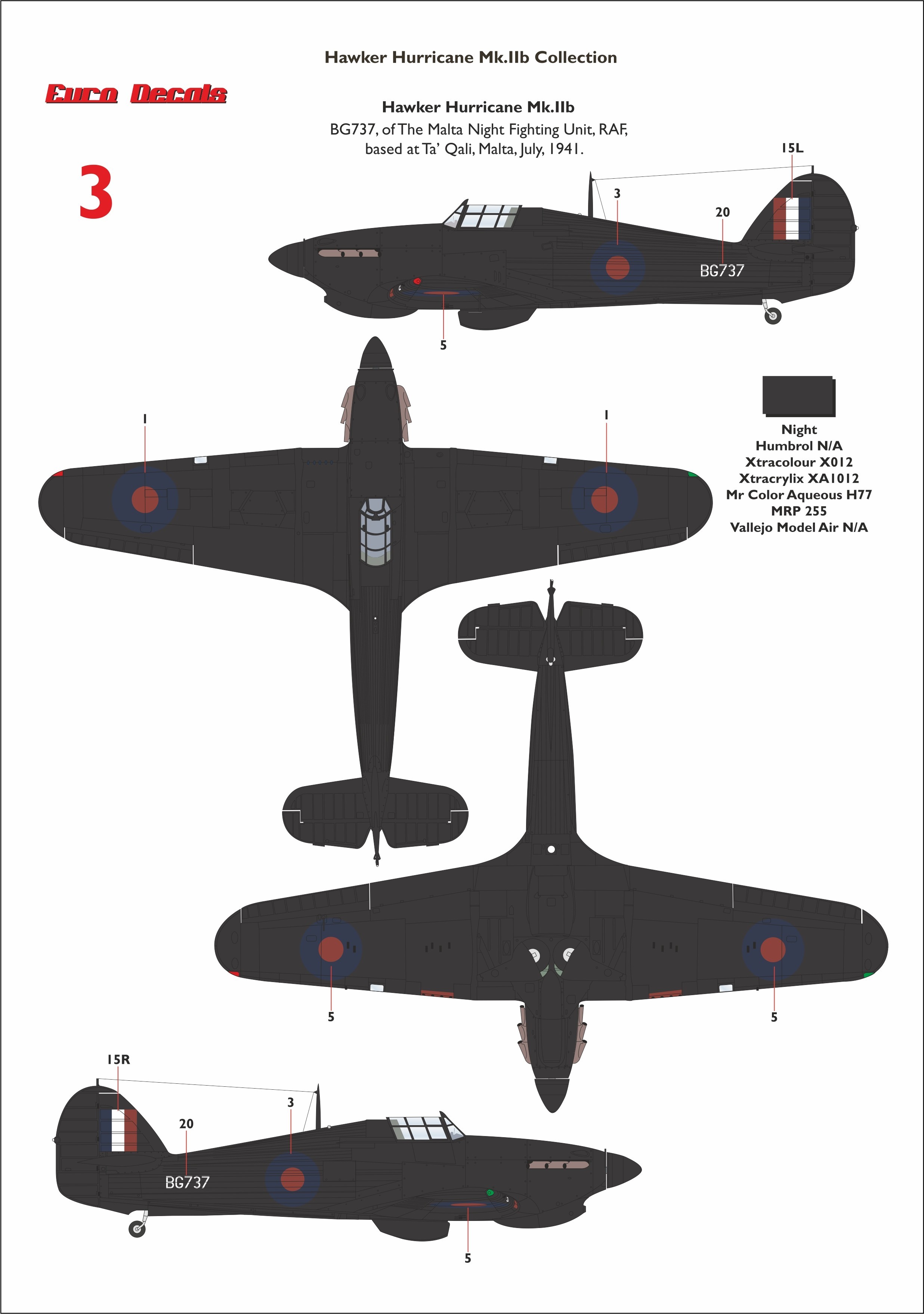 3: Hurricane Mk.IIB, s/n BG737, Malta Night Fighting Unit, RAF, 1941