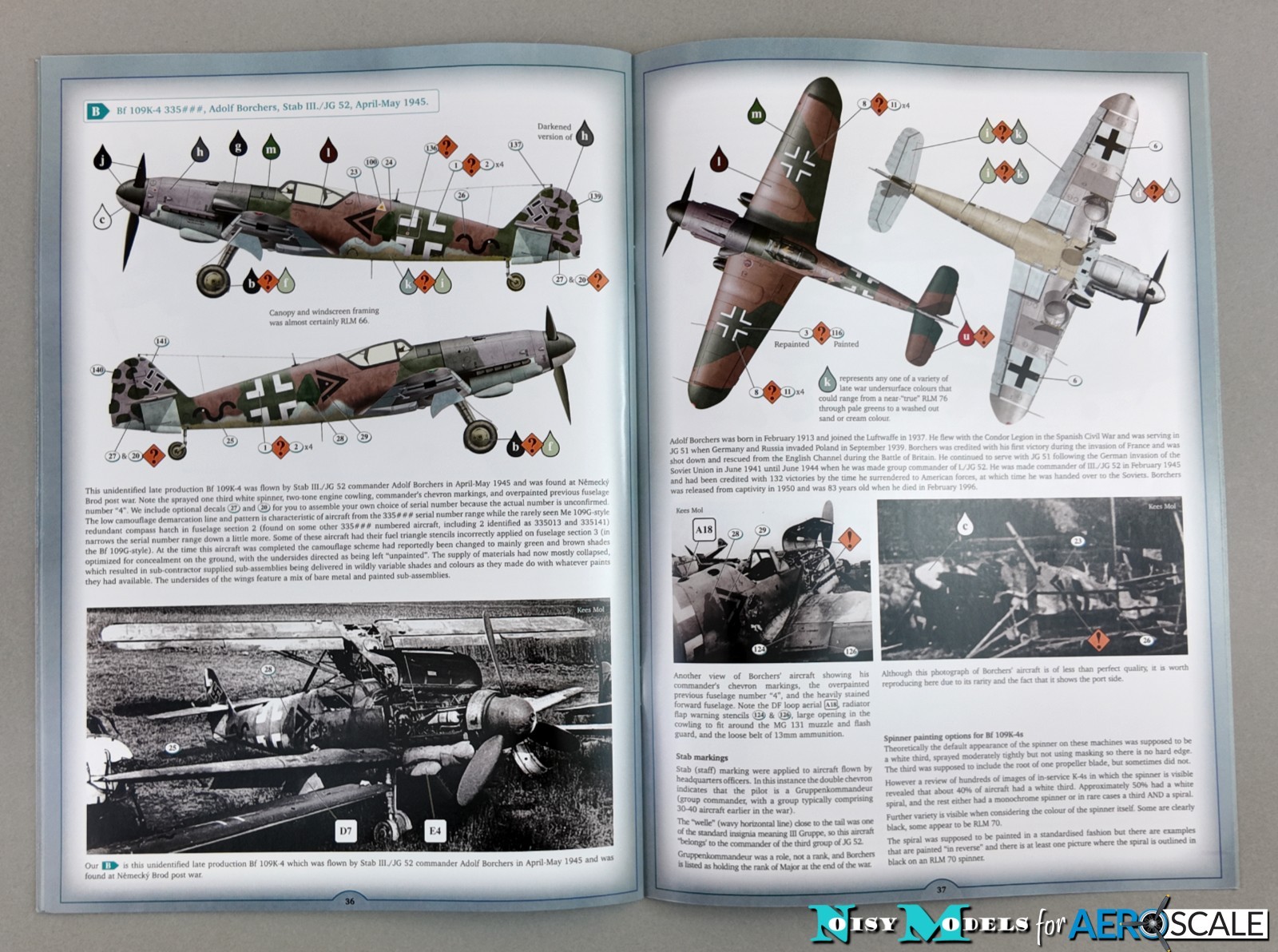 B. Bf 109K-4, W.Nr. 335***, flown by Adolph Borchers, Stab III./JG 52, April-May 1945