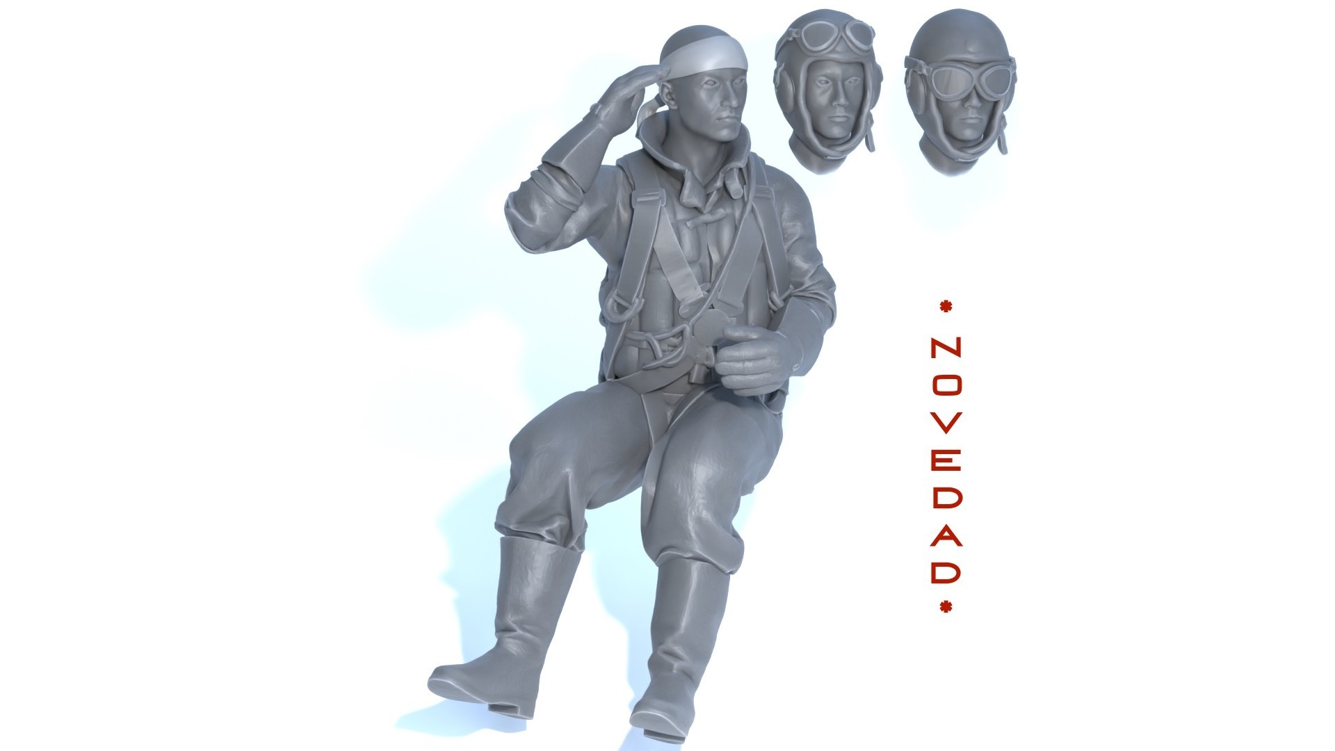 WWII Japanese Pilot, 3 heads to choose from.