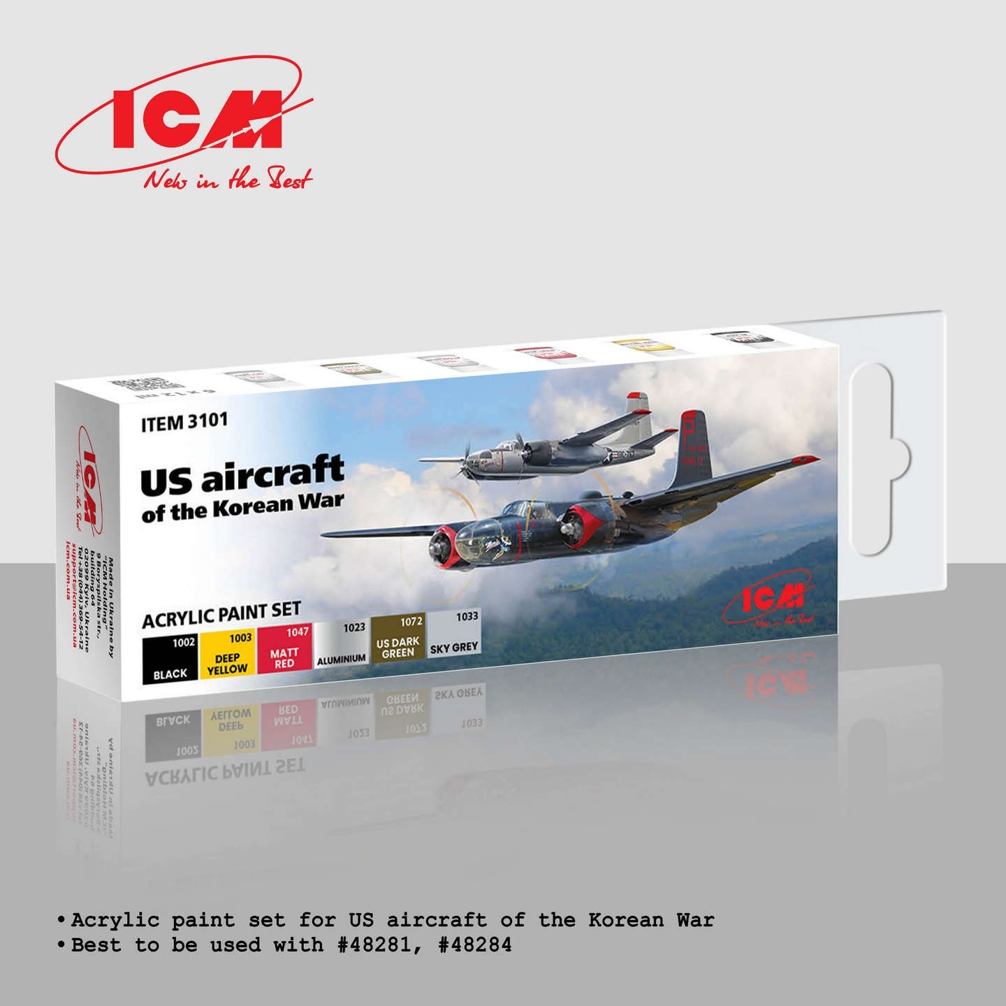Acrylic paint set for US aircraft of the Korean War - 6x12 ml