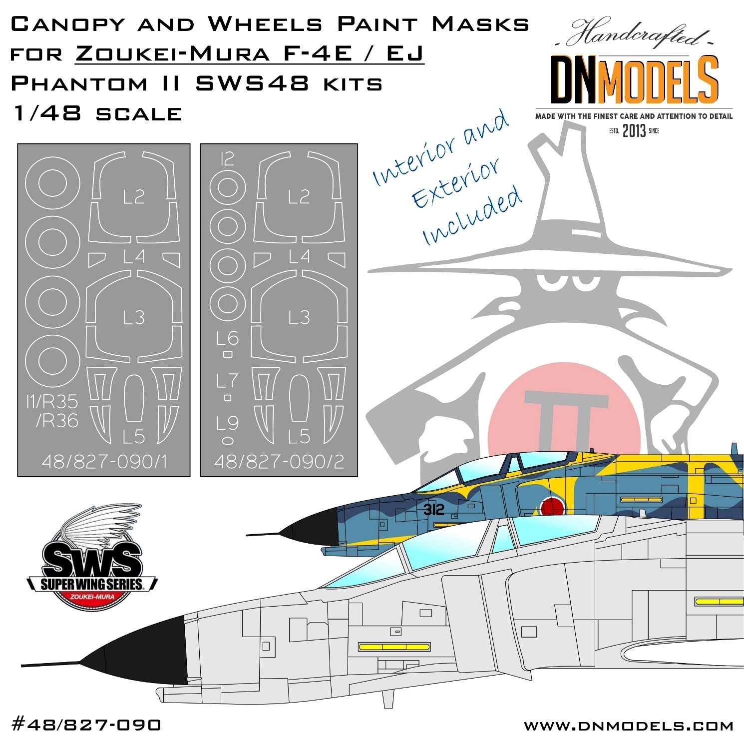 F-4E/EJ Phantom II Canopy & Wheels Paint Masks