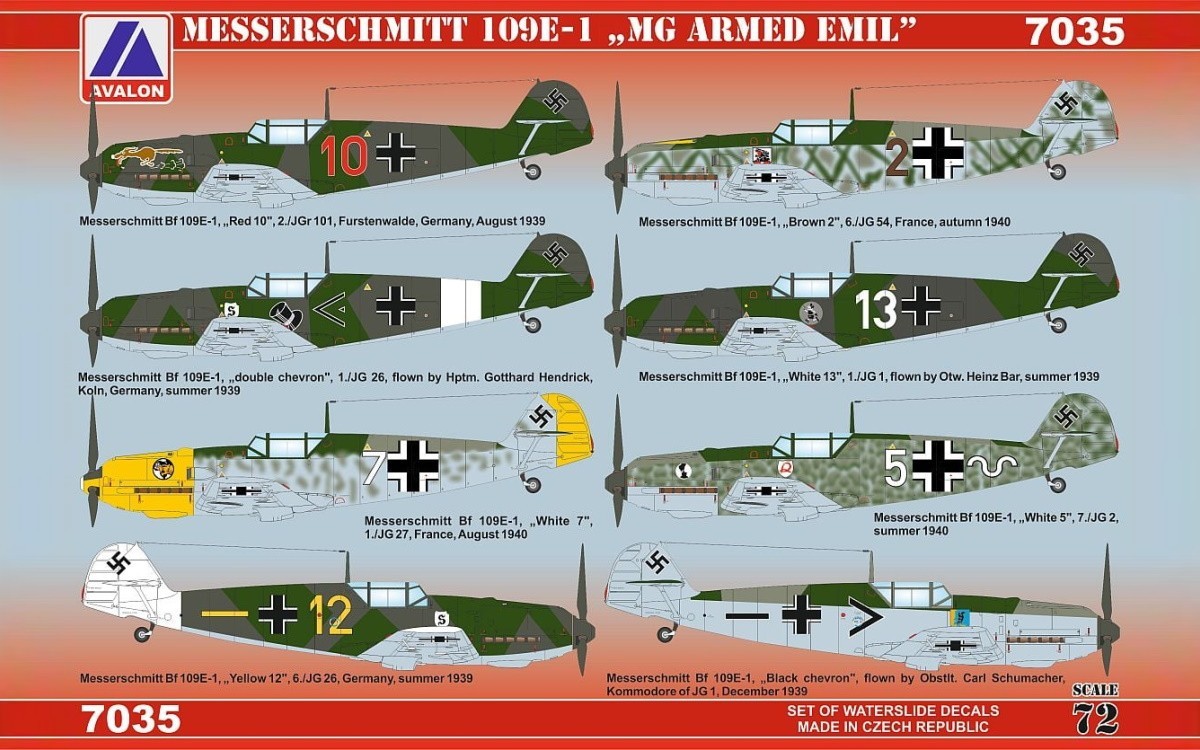 Decals: Bf 109E-1