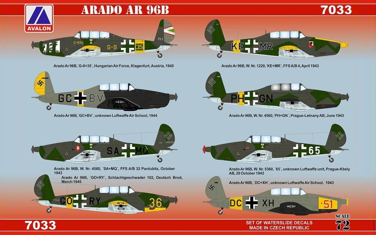 Decals: Arado Ar 96B Trainer