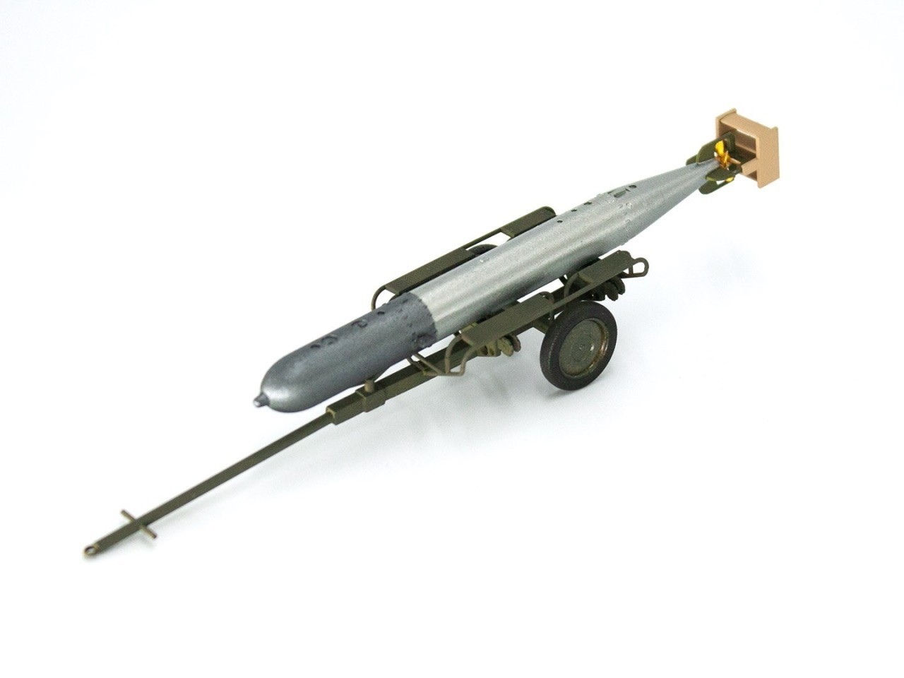 BUILT!  WWII German Torpedo & Trailer
