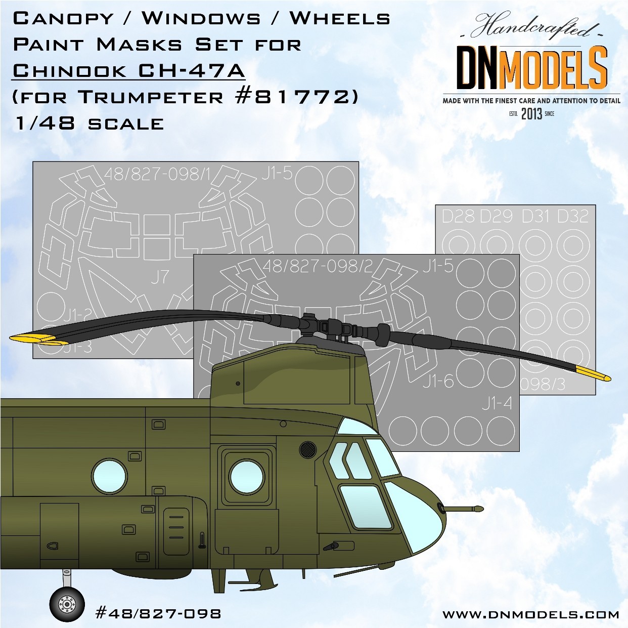 Chinook Canopy & Wheels Paint Mask Set