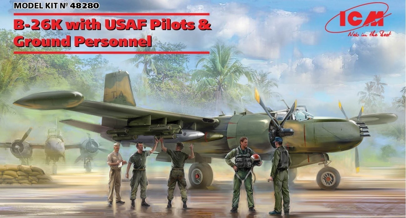 Released B-26K With Pilots & Ground Crew