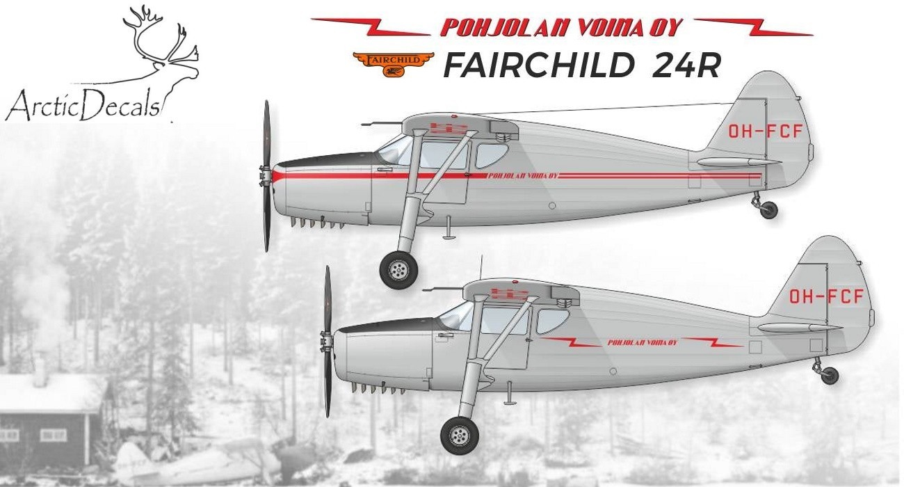 Decals: Fairchild 24R ‘Pohjolan Voima Oy’