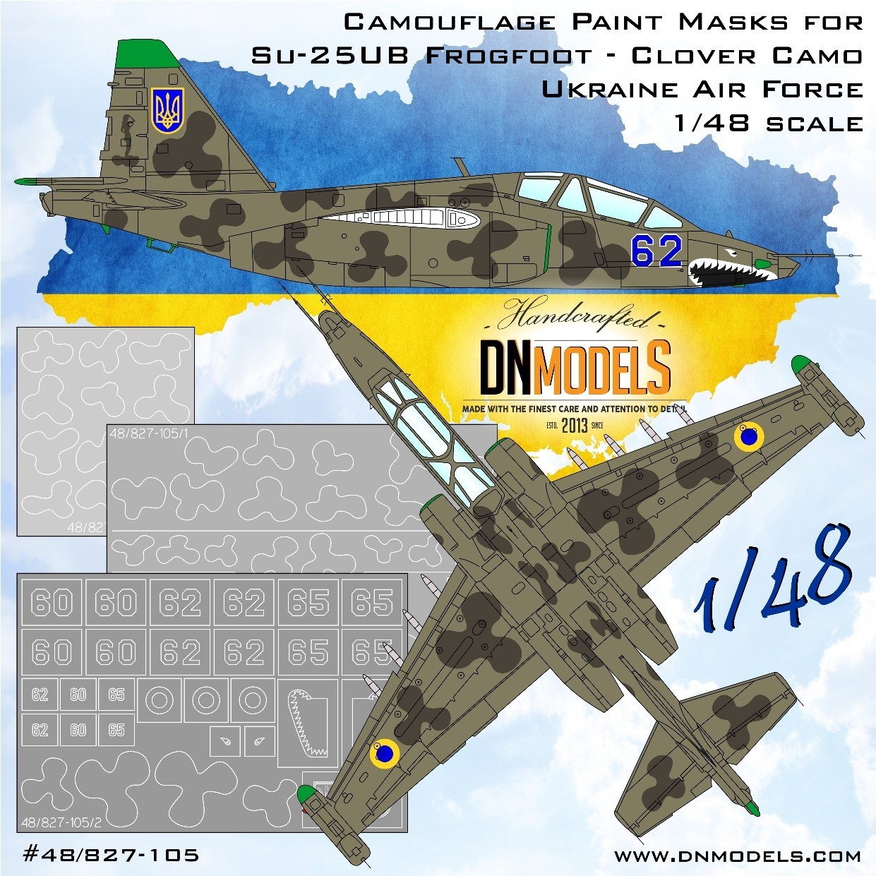 Ukrainian SU-25 Clover leaf Camo Paint Mask Set