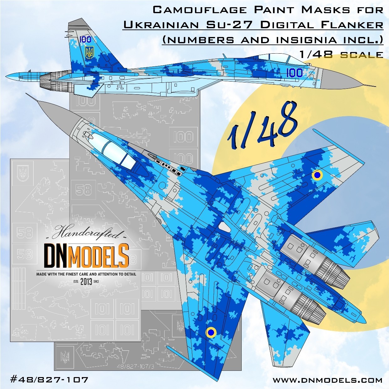 Ukrainian Su-27 Flanker Digital Paint Mask Set