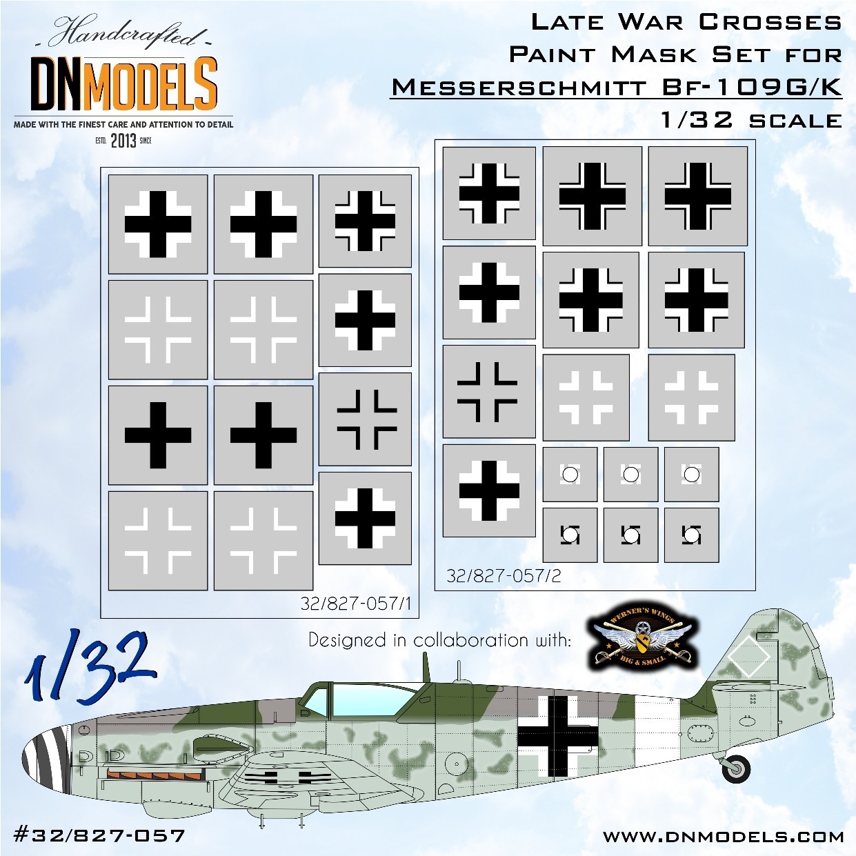 Messerschmitt Bf-109G/K Late War Crosses Paint Mask Set