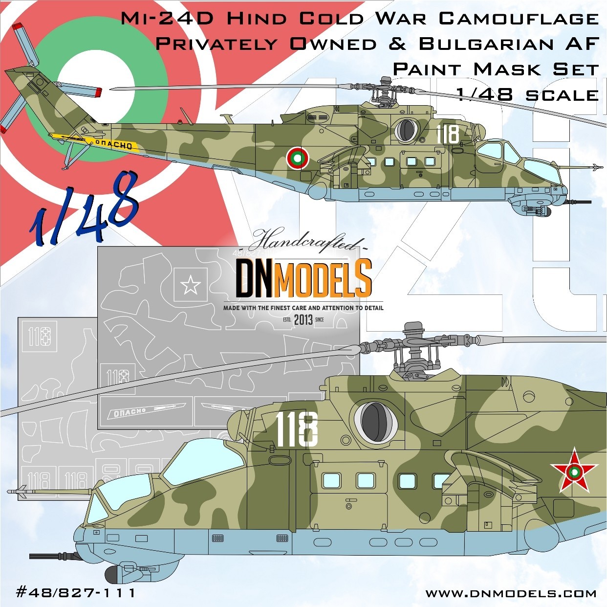 Privately Owned & Bulgarian AF Mi-24D Camouflage mask set