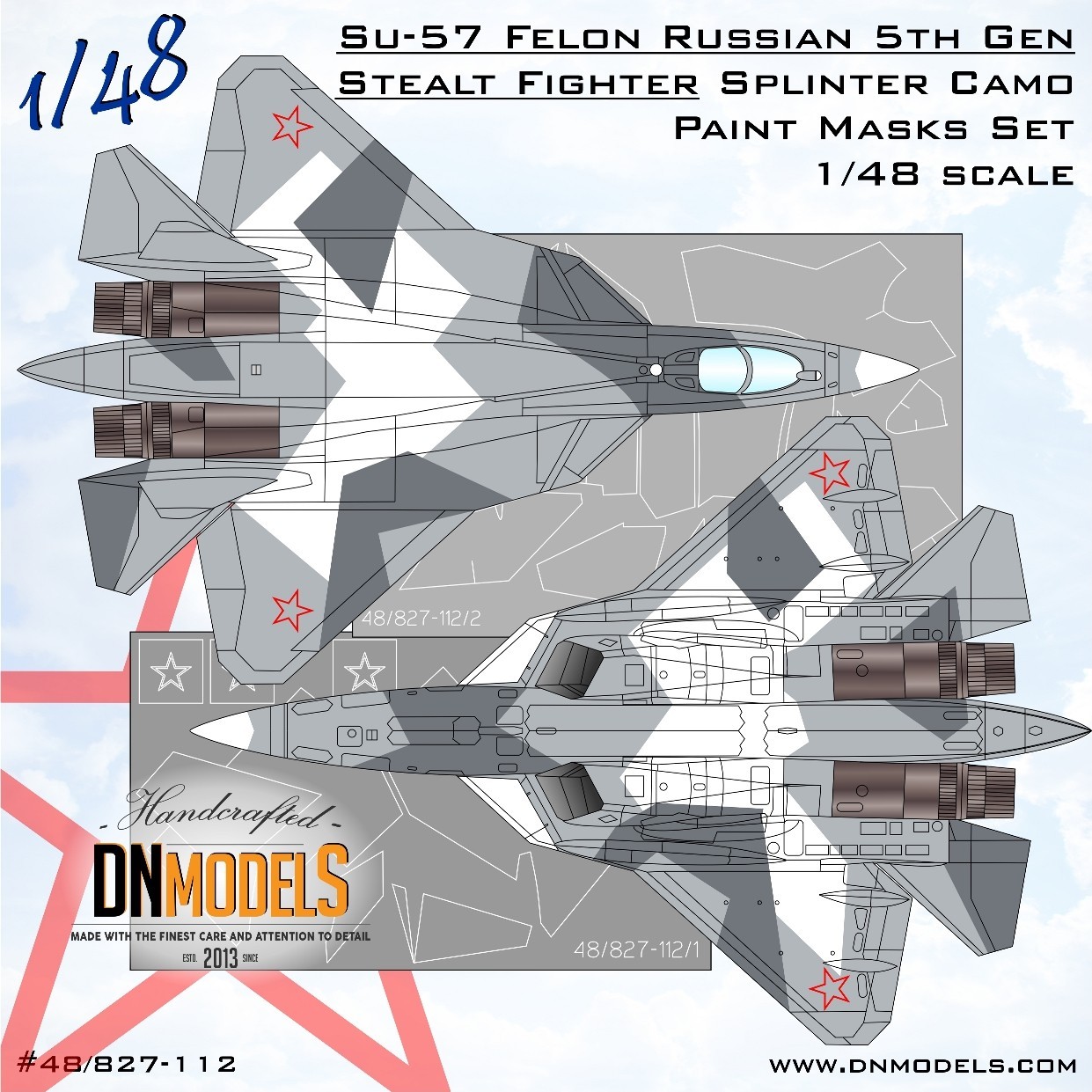 Top Gun Maverick Su-57 Felon Camouflage mask set