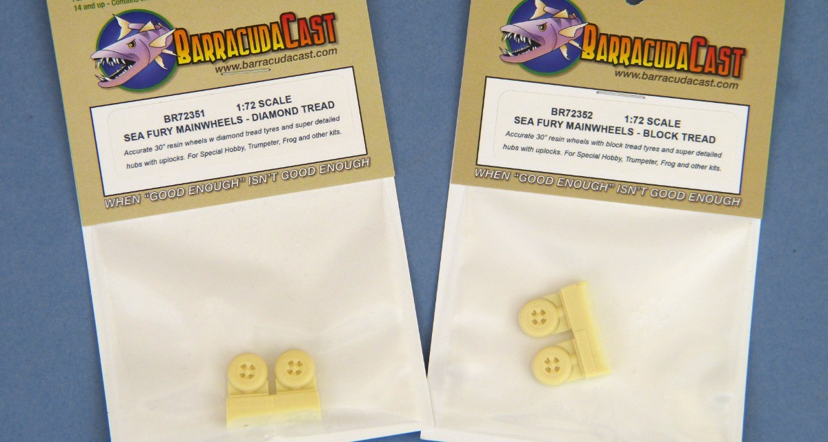 BarracudaCast 1/72 Scale BR72351 Sea Fury Mainwheels - Diamond Tread BarracudaCast 1/72 Scale BR72351 Sea Fury Mainwheels - Diamond Tread