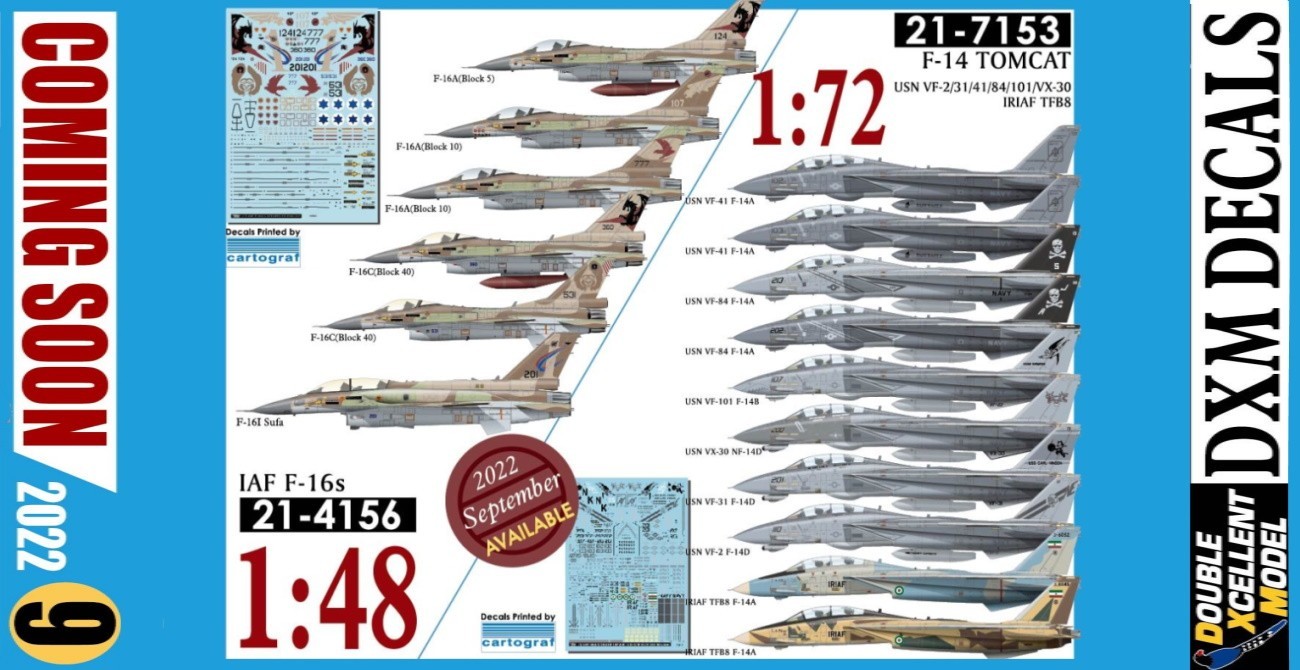 Decals: F-14 & F-16 September Releases