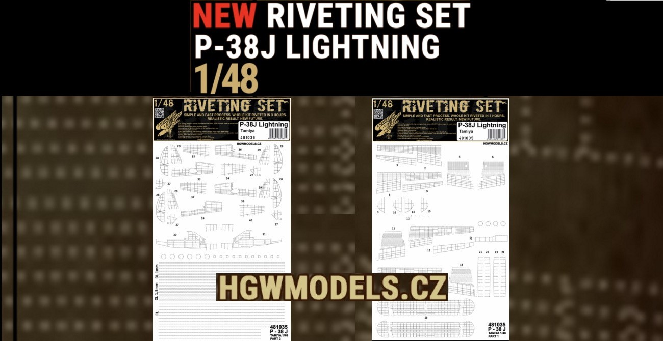 Decals: P-38J Lightning Rivet Set