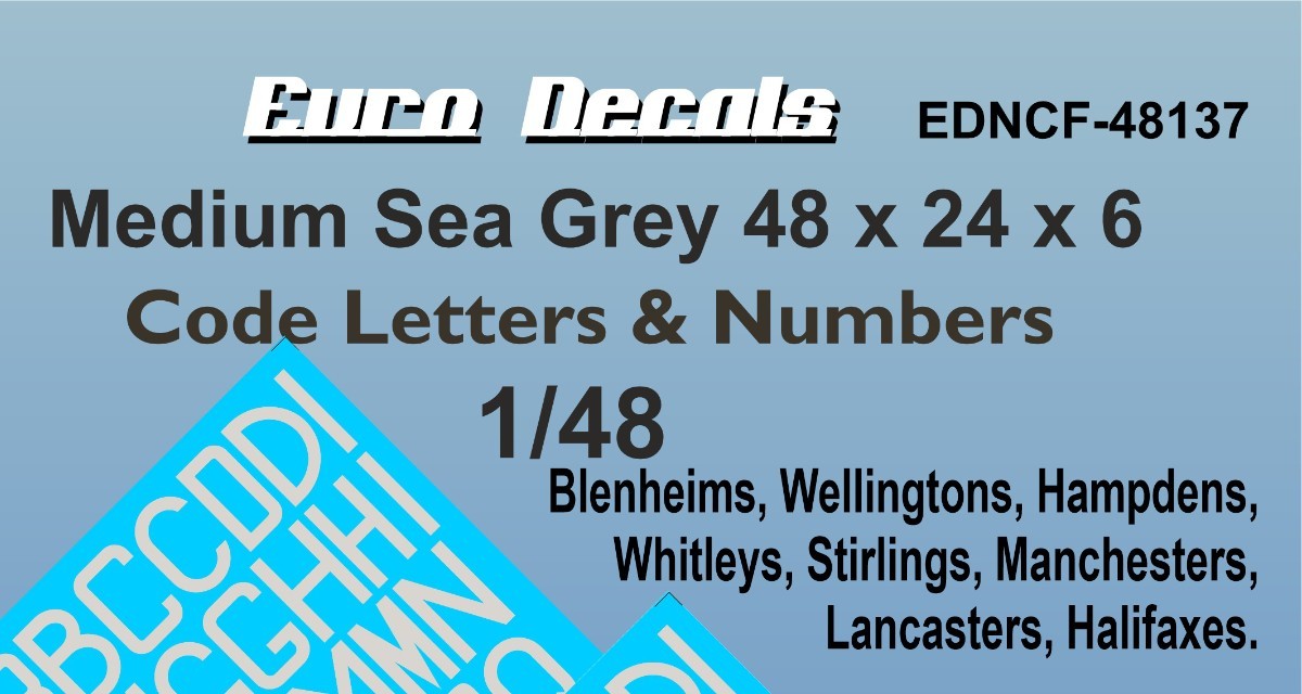 1:48 Medium Sea Grey Code letters & Numbers