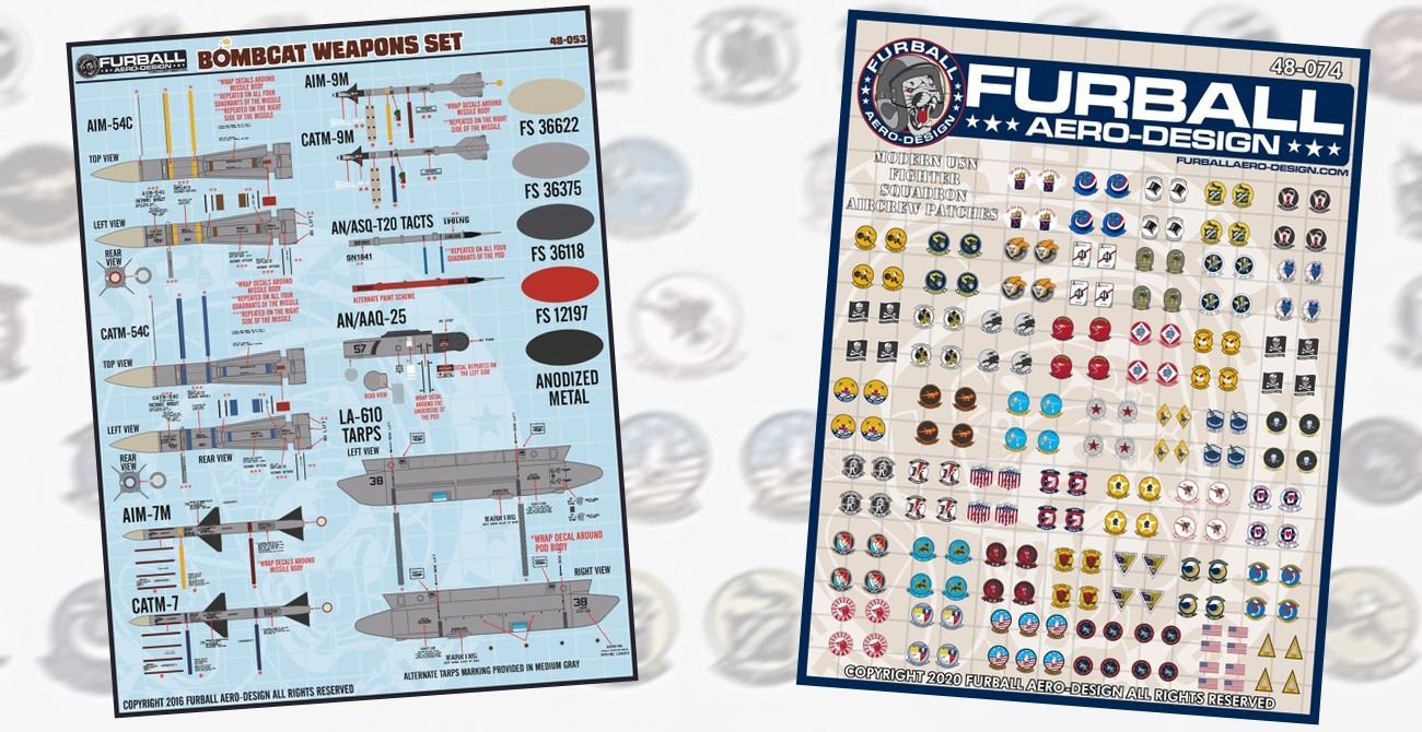 Decals: Bombcat Weapons & USN Aircrew Patches Re-Prints